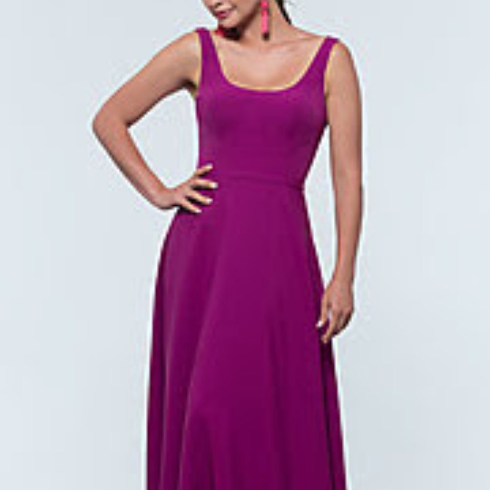 LONG BRUSHED-SATIN BRIDESMAID DRESS BY KLEINFELD